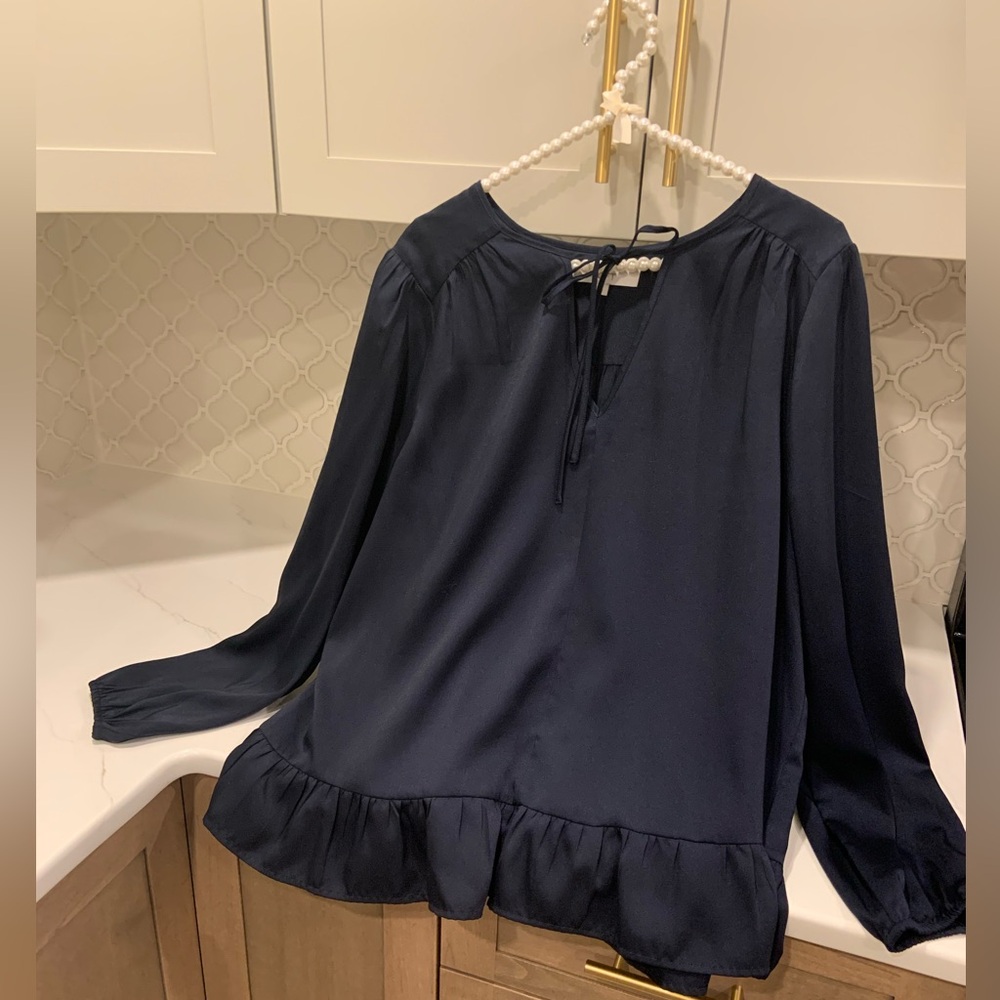 Loft Navy Blue Blouse